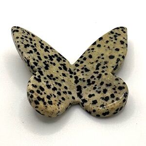 Dalmatian Jasper Butterfly Crystal Palm Stone 1.5”